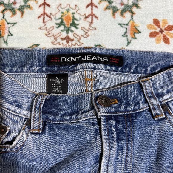 DKNY Jeans Vintage Light Wash Denim Pants Distressed Size 8 - Picture 4 of 6
